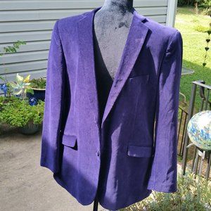 MADISON MODERN FIT SIZE 42R PURPLE 100% COTTON LUXE VELVET SPORTS COAT BLAZER